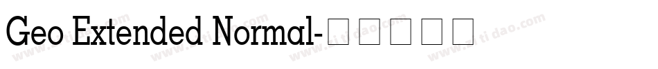 Geo Extended Normal字体转换